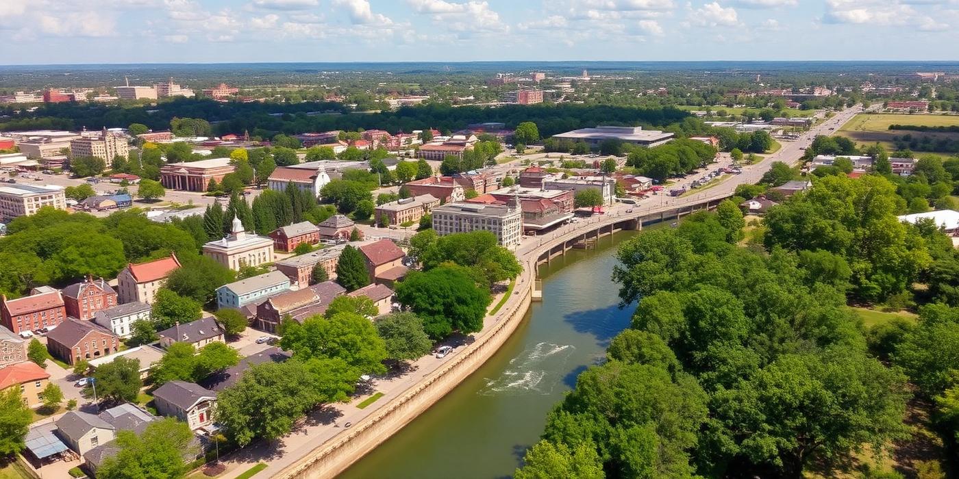 Aerial view of New Braunfels, TX